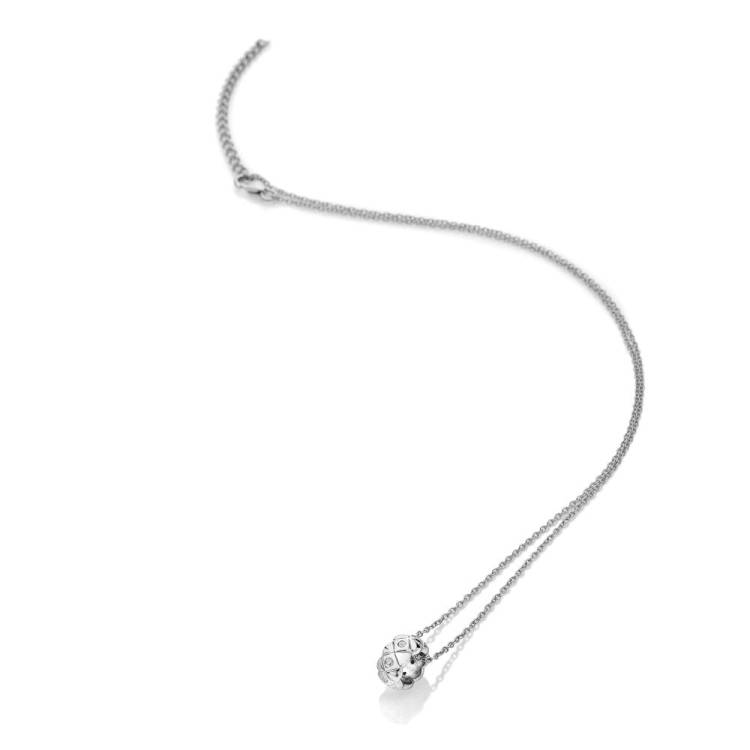 Hot Diamonds Sterling Silver White Topaz Quilted Necklace