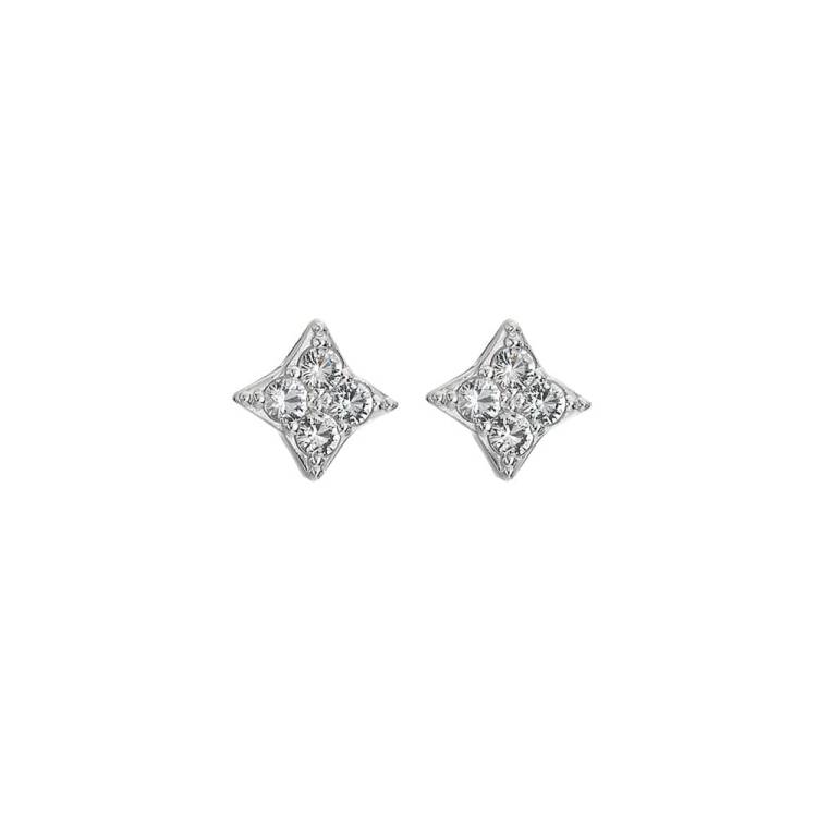 Hot Diamonds Sterling Silver White Topaz Squared Triangle Earrings