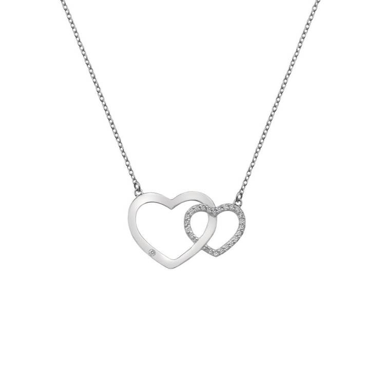 Hot Diamonds Striking Sterling Silver Heart Necklace - TITLE Silver