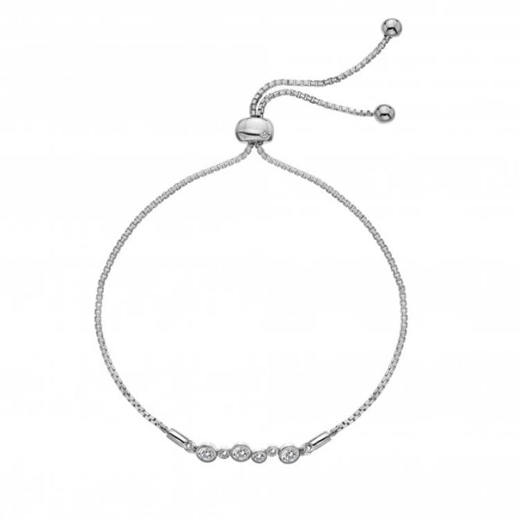 Hot Diamonds Tender Sterling Silver White Topaz Bracelet D - TITLE Silver