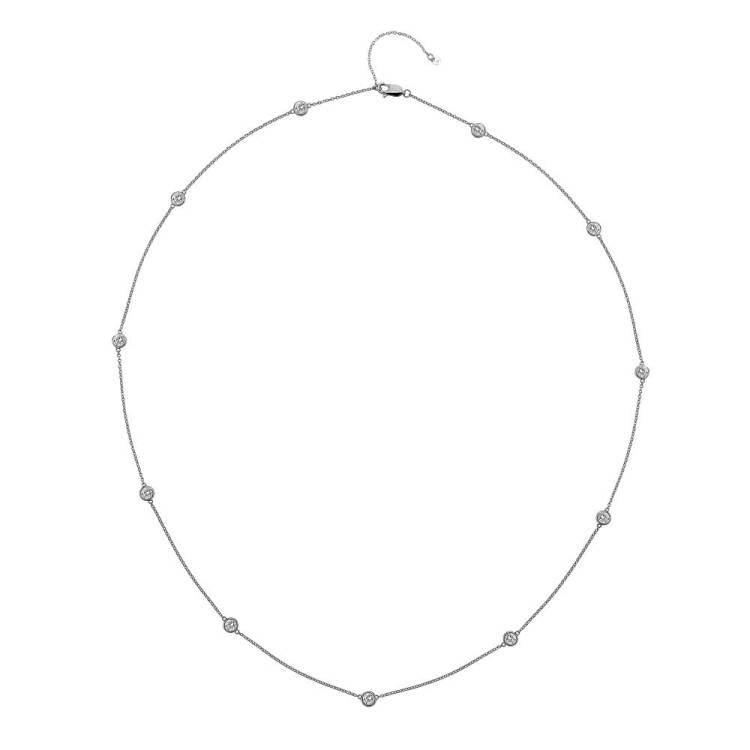 Hot Diamonds Tender Sterling Silver White Topaz Intermittent Necklace - TITLE Silver
