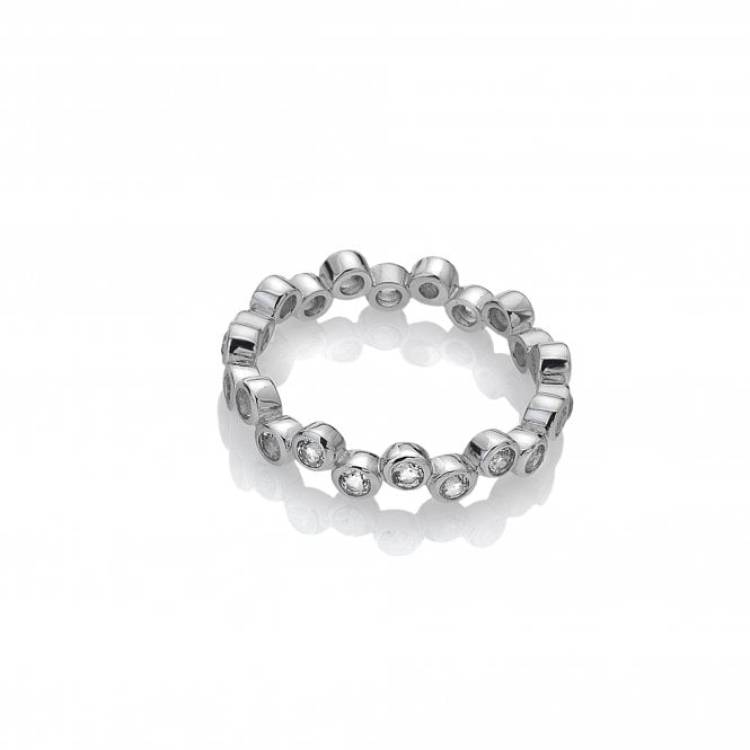 Hot Diamonds Tender Sterling Silver White Topaz Ring - TITLE Silver