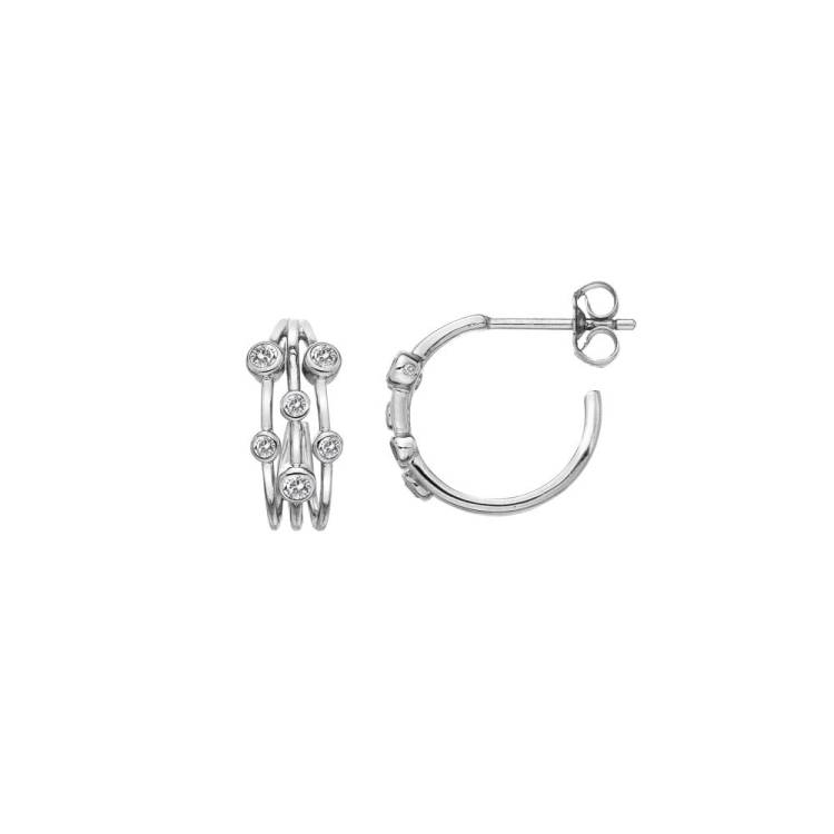 Hot Diamonds Tender Sterling Silver White Topaz Statement Earrings - TITLE Silver