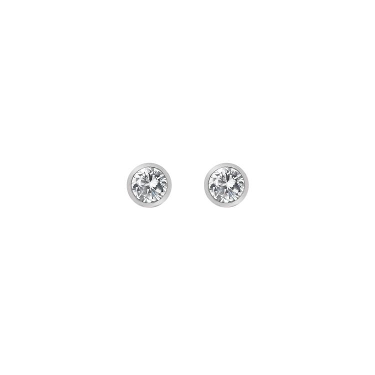 Hot Diamonds Tender Sterling Silver White Topaz Stud Earrings - Silver