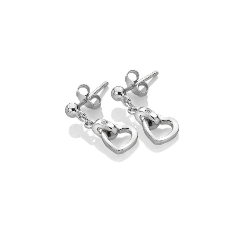 Hot Diamonds Trio Heart Sterling Silver Drop Earrings - Silver