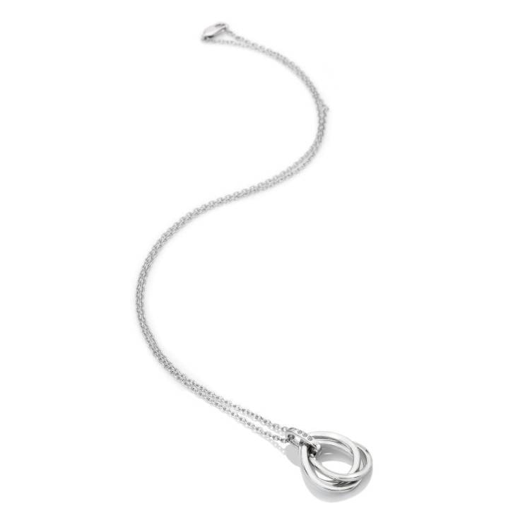 Hot Diamonds Trio Sterling Silver Diamond Teardrop Necklace - Silver