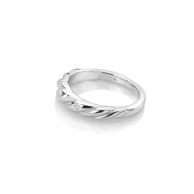 Hot Diamonds Twist Sterling Silver Ring - Q