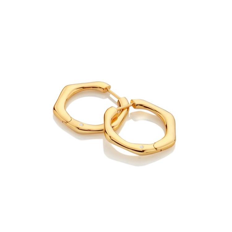 Hot Diamonds x Jac Jossa Fluid Gold Plated Sterling Silver Hoop Earrings - Silver