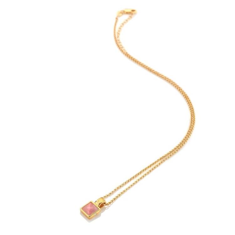 Hot Diamonds x Jac Jossa Restore Gold Plated Sterling Silver Rhodochrosite Pendant - Silver