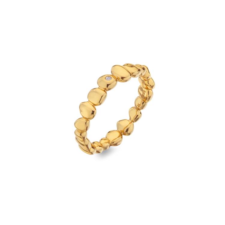 Hot Diamonds x Jac Jossa Beach Gold Plated Sterling Silver Ring - Large (O)