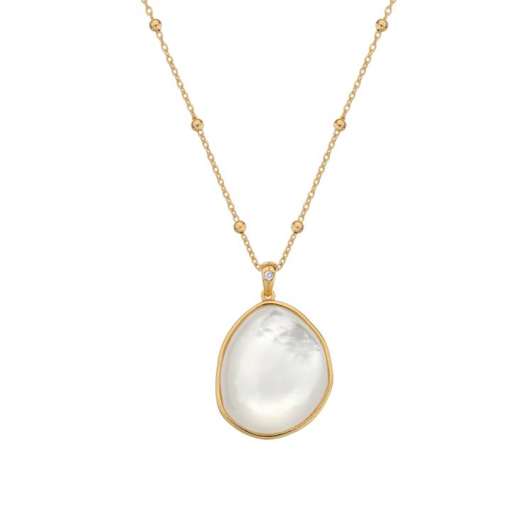 Hot Diamonds x Jac Jossa Calm Gold Plated Sterling Silver Mother of Pearl Pendant - Silver