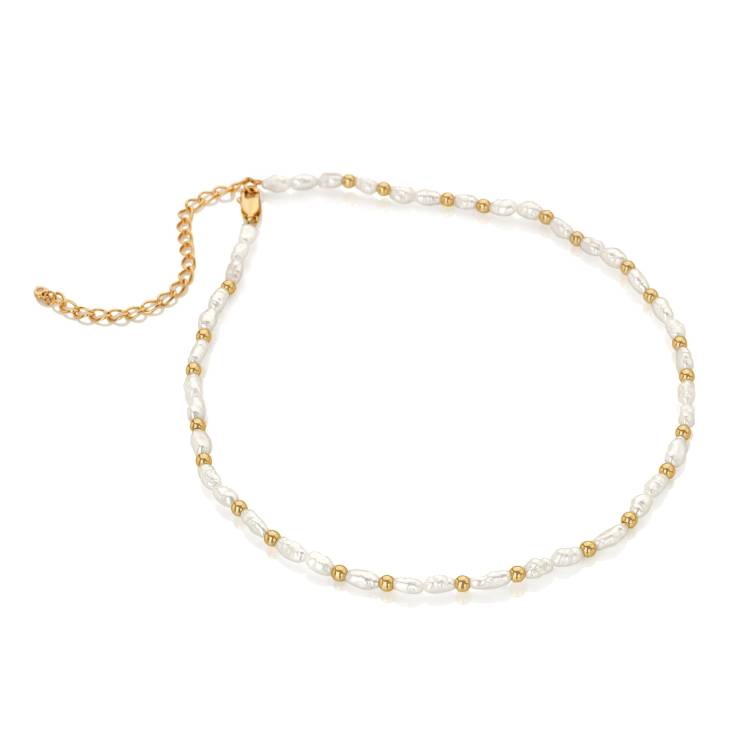 Hot Diamonds x Jac Jossa Calm Gold Plated Sterling Silver Pearl Choker - Gold