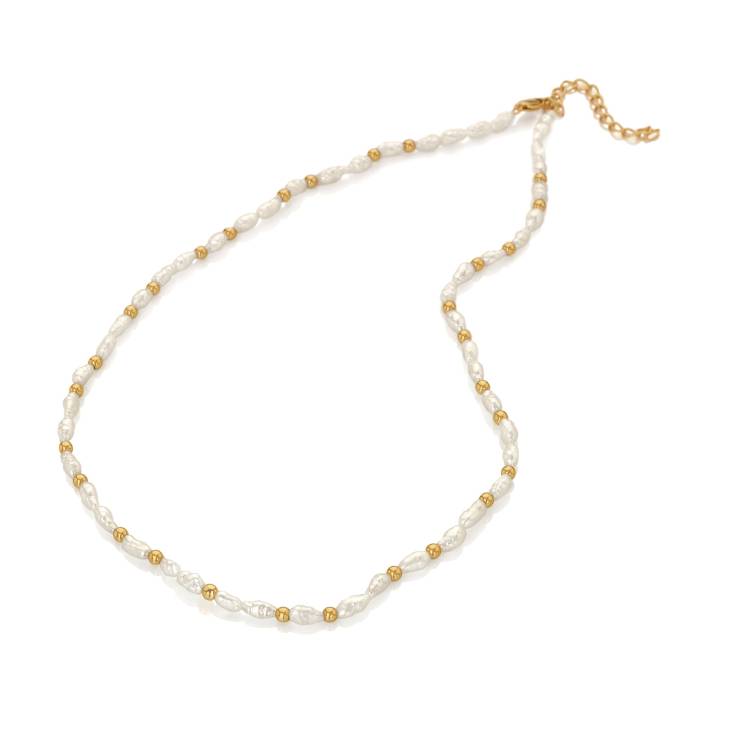 Hot Diamonds x Jac Jossa Calm Gold Plated Sterling Silver Pearl Necklace - Gold