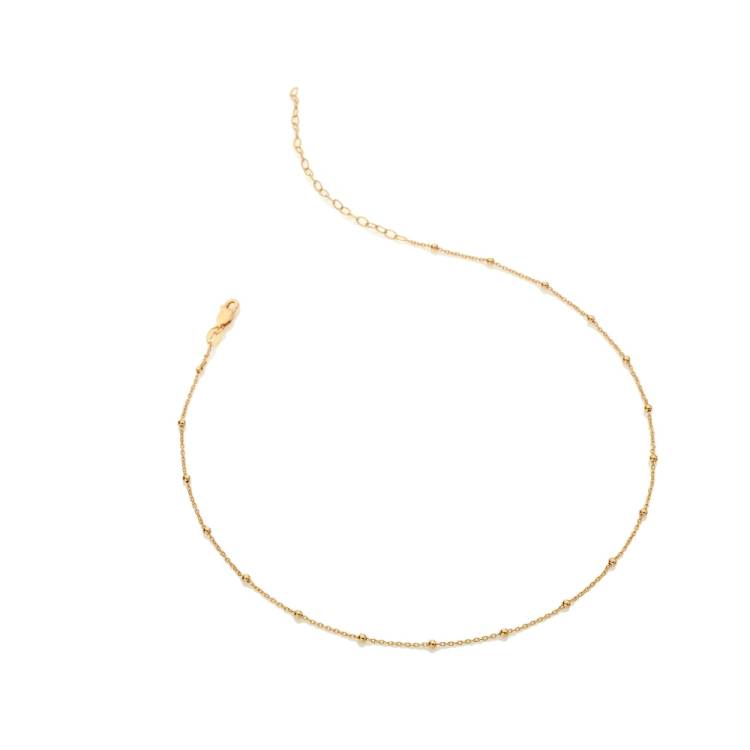 Hot Diamonds x Jac Jossa Embrace Gold Plated Sterling Silver Beaded Cable Chain Necklace 32 - 39cm - Silver