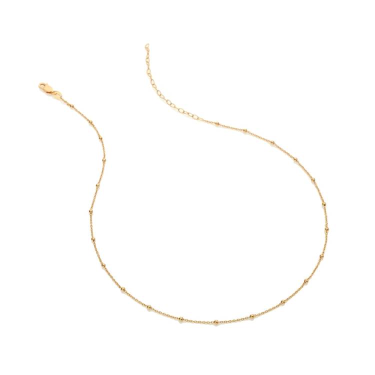 Hot Diamonds x Jac Jossa Embrace Gold Plated Sterling Silver Beaded Cable Chain Necklace 40 - 45cm - Silver