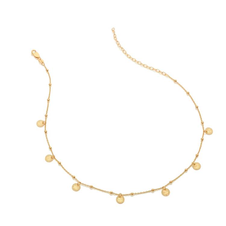 Hot Diamonds x Jac Jossa Embrace Gold Plated Sterling Silver Droplet Cable Chain Necklace 32cm - Silver