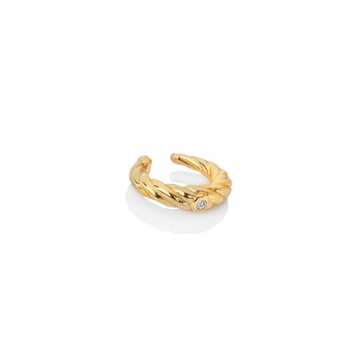 Hot Diamonds x Jac Jossa Entwine Gold Plated Sterling Silver Ear Cuff D - Silver