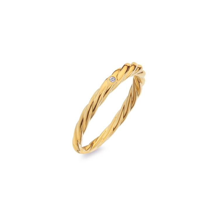 Hot Diamonds x Jac Jossa Entwine Gold Plated Sterling Silver Ring - Large (O)