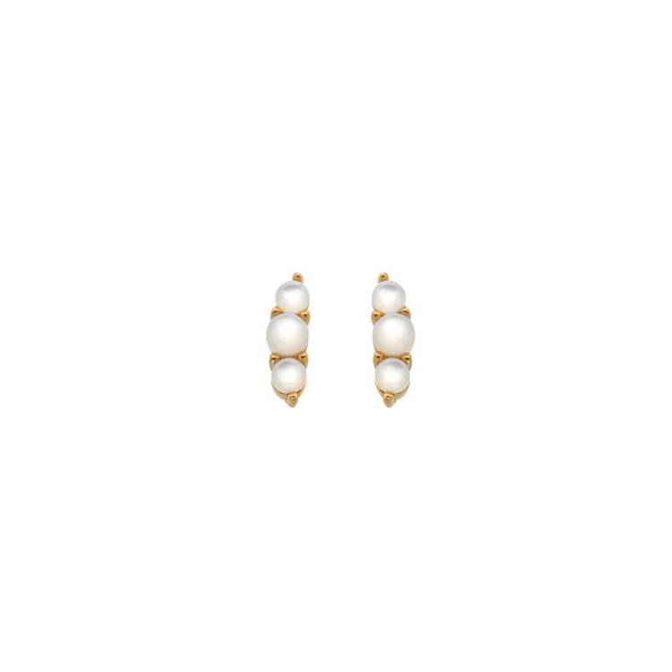 Hot Diamonds x Jac Jossa Gold Plated Sterling Silver Calm Mother Of Pearl Trio Stud Earrings