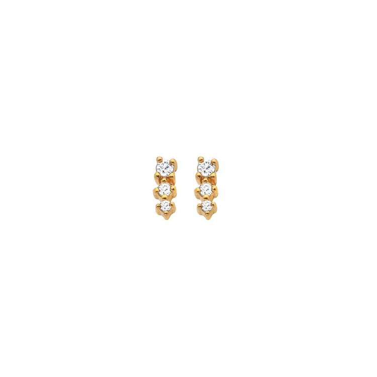 Hot Diamonds x Jac Jossa Gold Plated Sterling Silver Graduating White Topaz Stud Earrings
