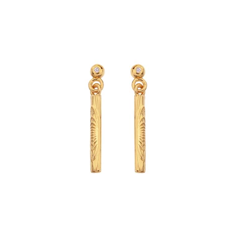 Hot Diamonds x Jac Jossa Hope Gold Plated Sterling Silver Bar Drop Earrings - Silver
