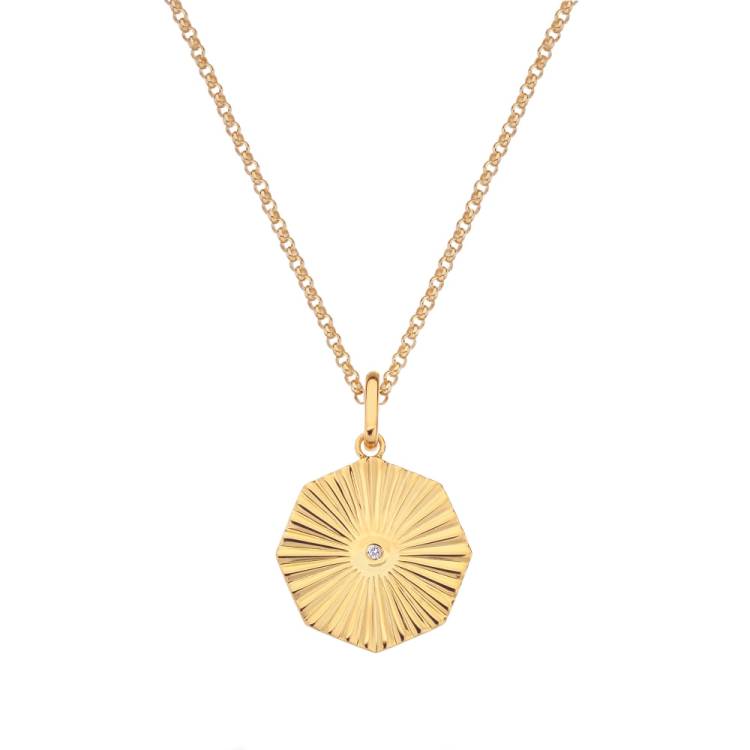 Hot Diamonds x Jac Jossa Hope Gold Plated Sterling Silver Octagon Pendant - Silver