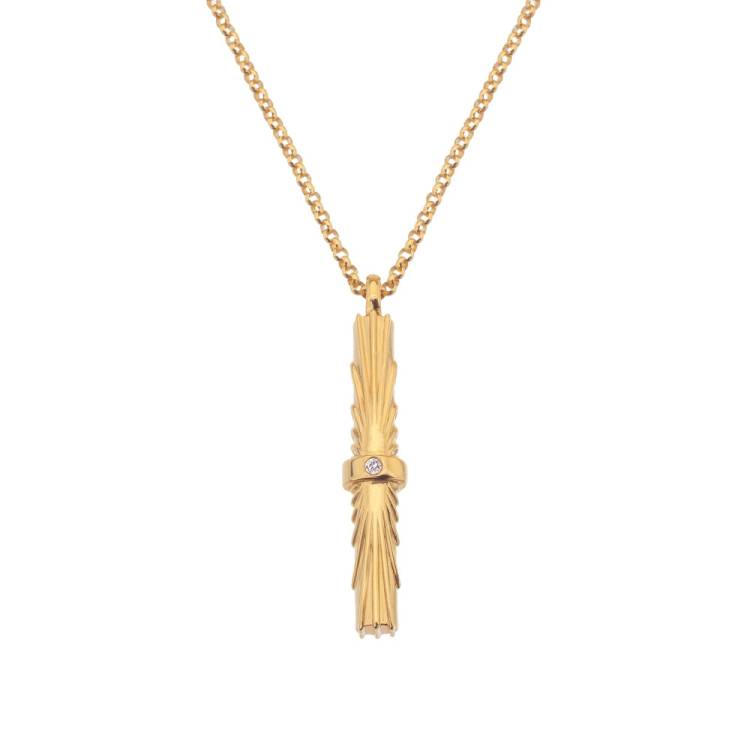 Hot Diamonds x Jac Jossa Hope Gold Plated Sterling Silver Vertical Bar Pendant - Silver