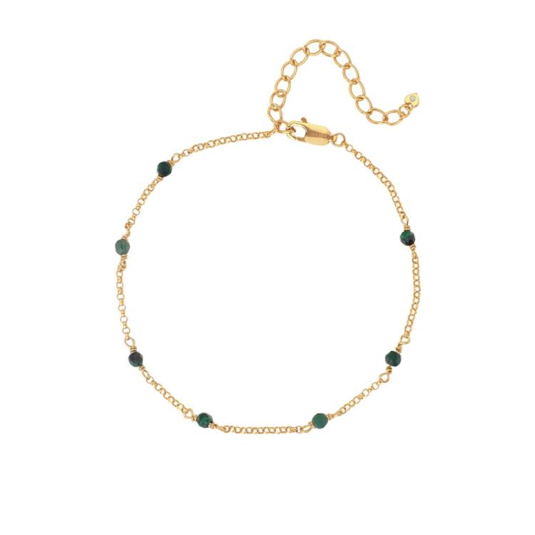 Hot Diamonds x Jac Jossa Revive Gold Plated Sterling Silver Malachite Bracelet - Gold