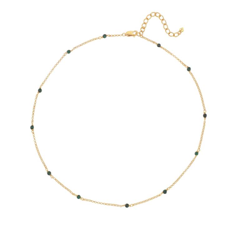 Hot Diamonds x Jac Jossa Revive Gold Plated Sterling Silver Malachite Necklace - Gold