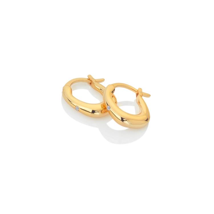 Hot Diamonds x Jac Jossa Soul Gold Plated Sterling Silver Hoop Earrings - Silver