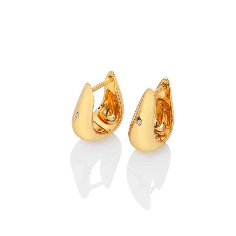 Hot Diamonds x Jac Jossa Soul Gold Plated Sterling Silver Huggie Earrings - Silver
