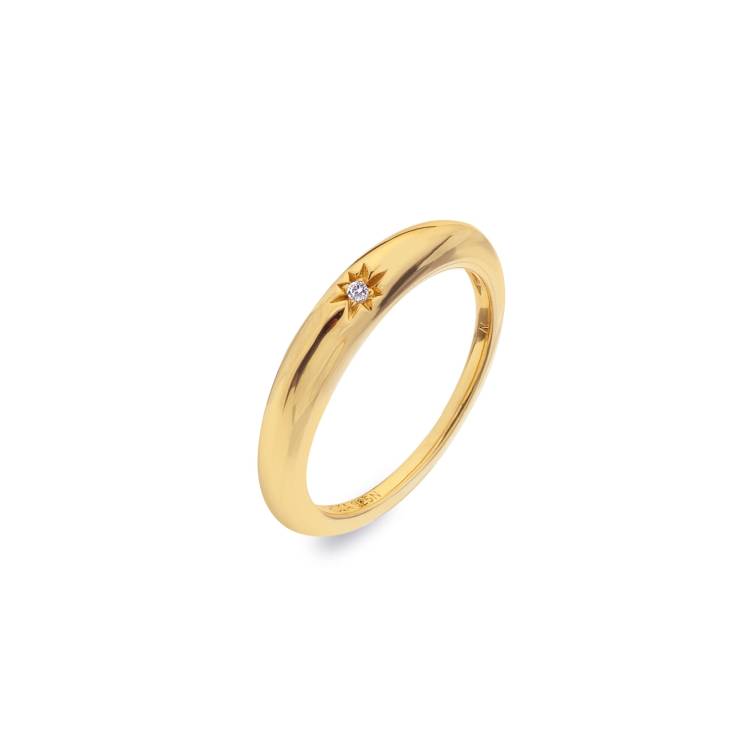 Hot Diamonds x Jac Jossa Soul Gold Plated Sterling Silver Ring - Medium (N)