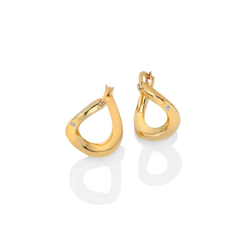 Hot Diamonds x Jac Jossa Soul Gold Plated Sterling Silver Twist Earrings - Silver
