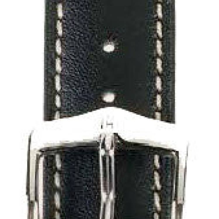 Hirsch Strap Heavy Calf Black Large 22mm - Black