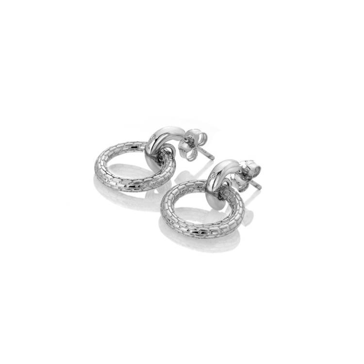 Hot Diamonds Woven Sterling Silver Drop Earrings - Silver