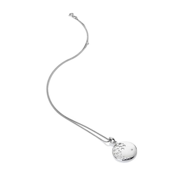 Hot Diamonds Spritz Circle Sterling Silver Necklace D - Silver
