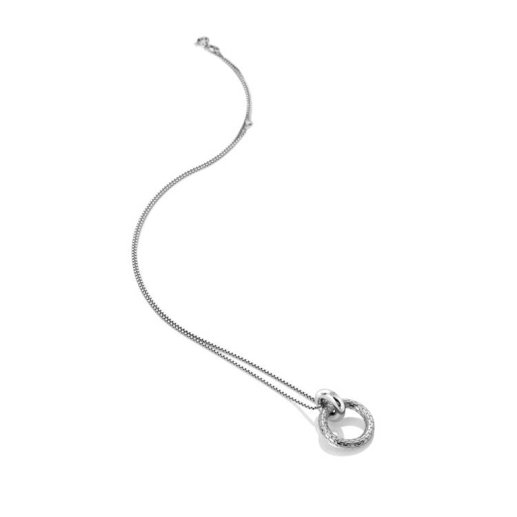 Hot Diamonds Woven Circle Sterling Silver Necklace - Silver