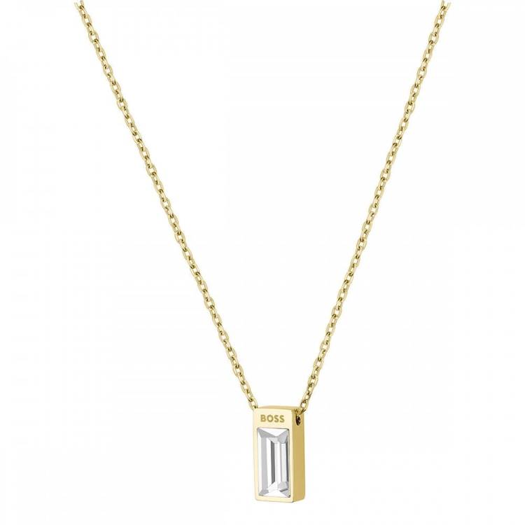 Boss Clia Light Yellow Gold IP Crystal Ladies Necklace