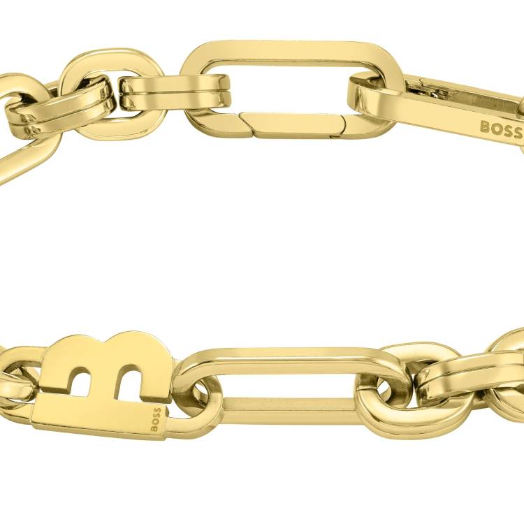 Boss Jewellery Gold Plated Stainless Steel Gold Link Bracelet - Gold