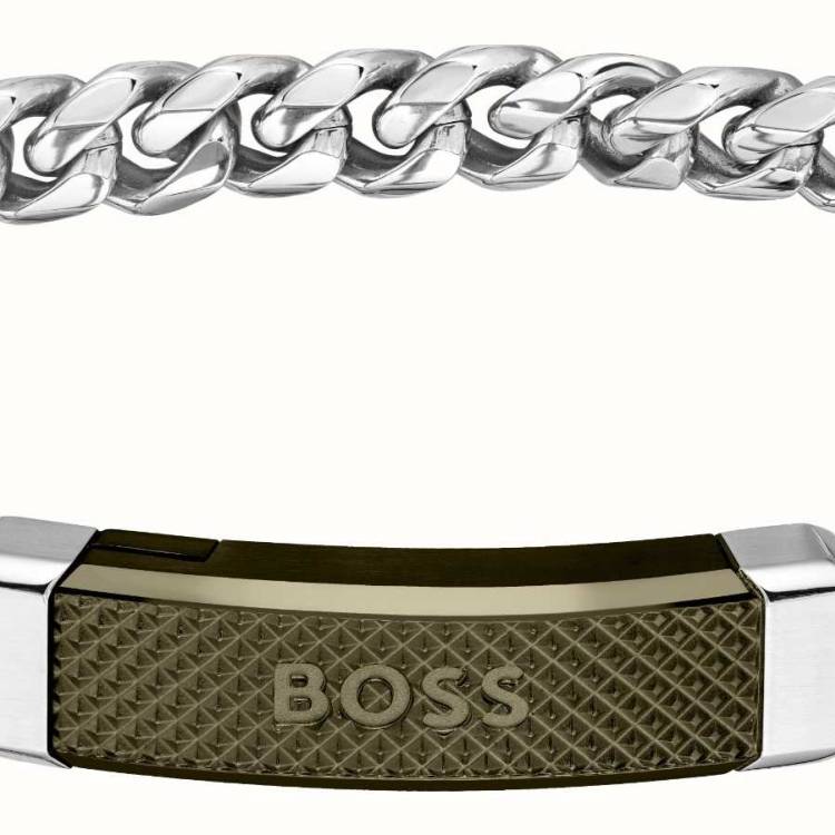 Boss Jewellery Stainless Steel Men's Bennett Chain Bracelet - Silver