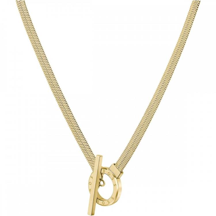 Boss Zia Light Yellow Gold IP Ladies Chain Necklace