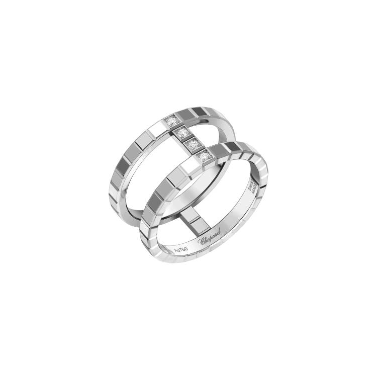 Chopard Ice Cube 18ct White Gold 0.04ct Diamond Ring - 52
