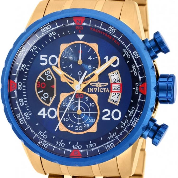 Invicta Watch Aviator Mens - Blue