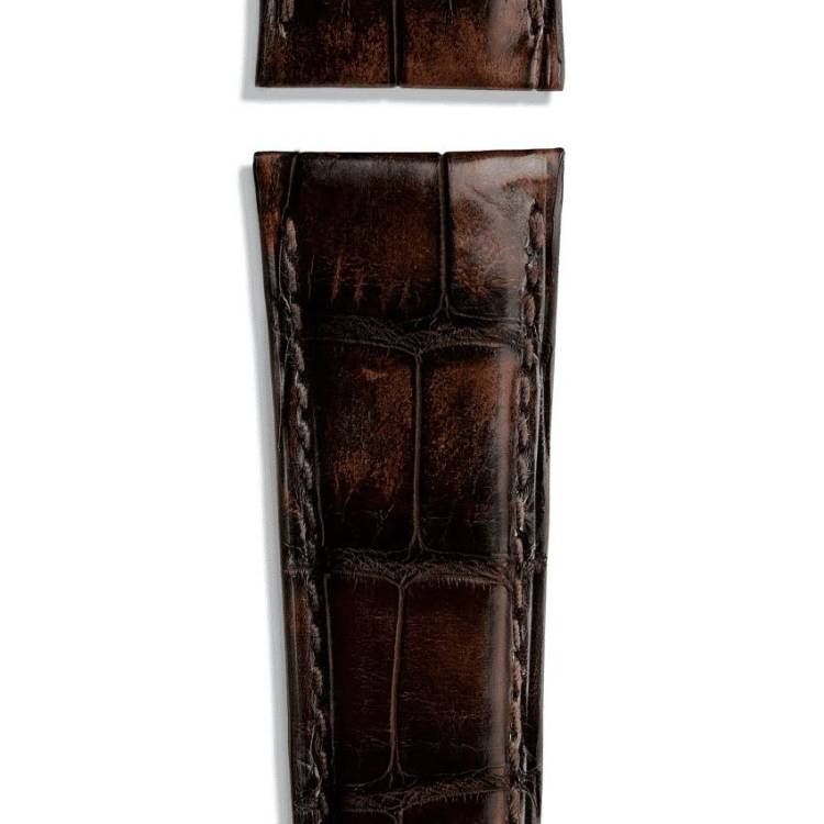 IWC Strap Aligator Dark Brown For Folding Clasp - Brown