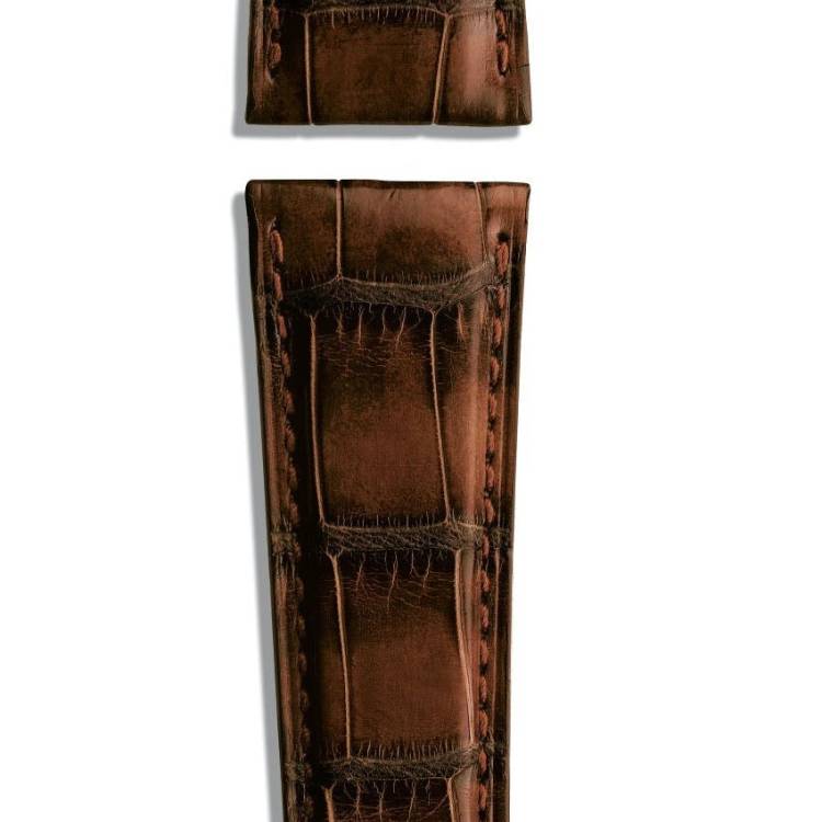IWC Strap Alligator Marron Brown For Folding Clasp - Brown