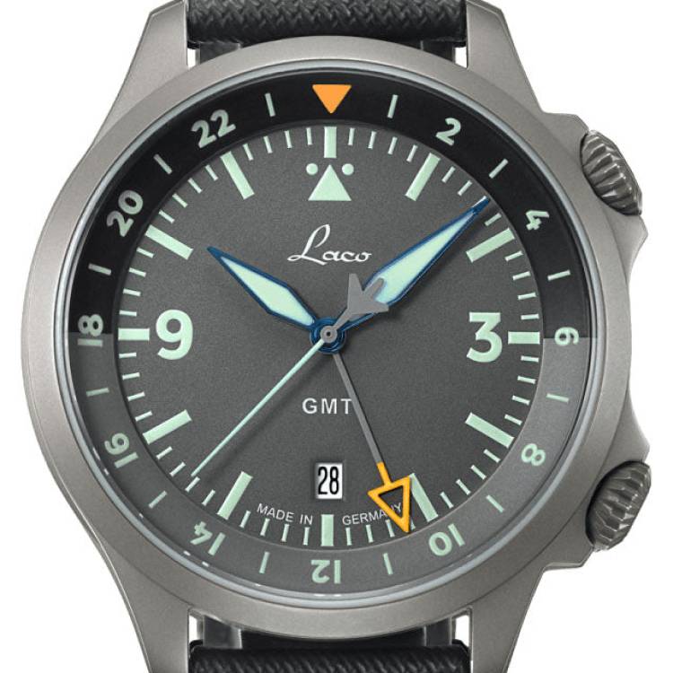 Laco Watch Pilot Frankfurt GMT Grau - Grey