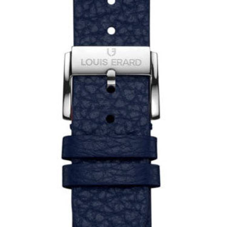 Louis Erard Strap Leather Dark Blue Grained 22/20mm - Blue