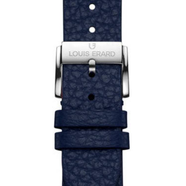 Louis Erard Strap Leather Dark Blue Grained 20/18mm - Blue