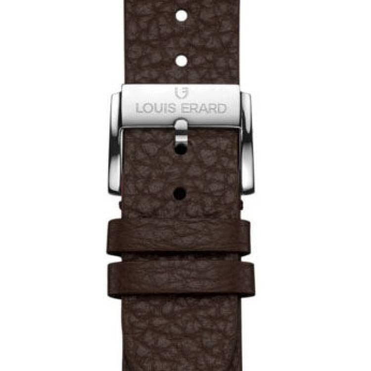 Louis Erard Strap Leather Dark Brown Grained 22/20mm - Brown