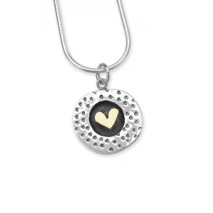 Linda Macdonald Spots And Stripes Sterling Silver 9ct Yellow Gold Necklace